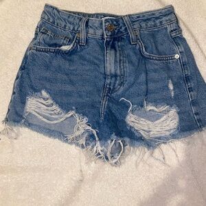 Distressed Denim Shorts